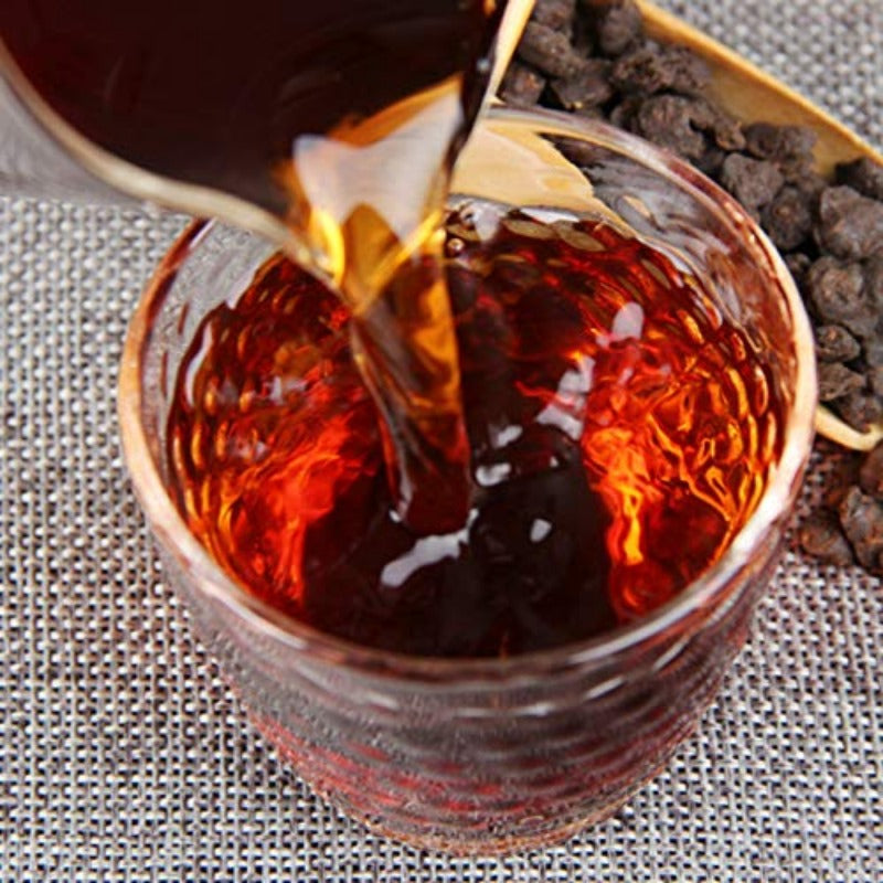 Yunnan Pu'er Tea Menghai Lao cha tou Ripe Tea Fragrant Fossil Tea Broken Silver Yunnan Pu 'er Tea 500g / 17.63oz Cooked Tea 云南普洱茶 勐海老茶头熟茶糯香茶化石 碎银子 500克罐装茶礼