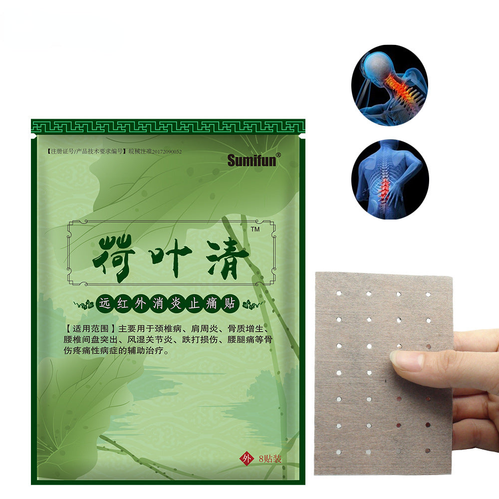 3 Packs, Rheumatoid arthritis, bruises, lumbago, etc. Anti-inflammatory and pain relief Lotus Leaf Clear Paste (8pcs/bag)*3 荷叶清贴外用膏贴1包/8贴