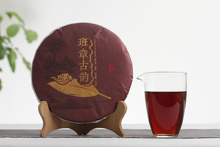 Premium Yunnan Puerh Tea Banzhang Ancient Rhythm Large Old Tree Aged Cake 357g Natural Black Tea Qizi Cake Tea 云南普洱茶 班章古韵