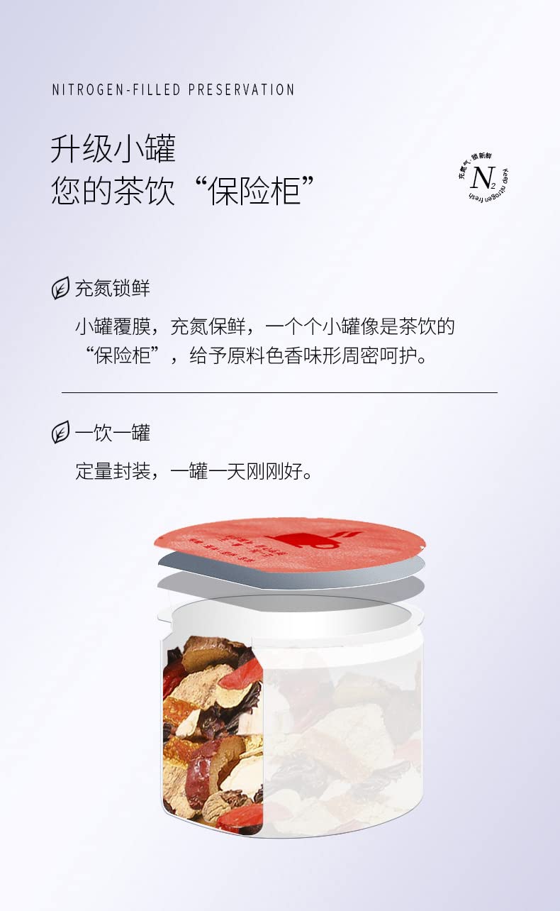 Ginseng, Mulberry, Huangjing, Goji Berries, Yam, Men's Herbal Tea, One can a Day, Loose Leaf Tea Combination Chinese Herbal Tea 30罐人参桑葚黄精小罐花草茶