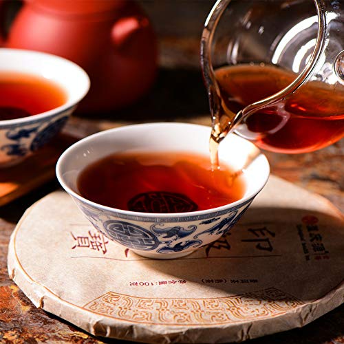 Natural and additive-free Puerh Tea Black Tea Ban Zhang 100g Old Ripe Tea Yunnan Gong ting puerh tea organic loose leaf 普洱茶熟茶 100g宫廷普洱七子饼巧克力普洱茶