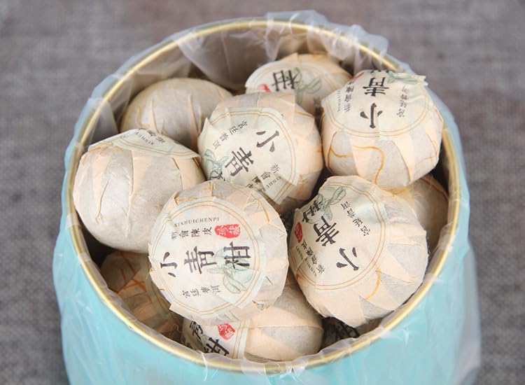 Delicate Tea Gift Xinhui Xiaoqingkan 500g Puerh Tea Tangerine Puerh Tea Green Citrus Puerh Tea Xinhui Chen Pi Ripe Tea Cooked tea 新会小青柑普洱茶桔普茶青柑普茶新会陈皮熟茶500g