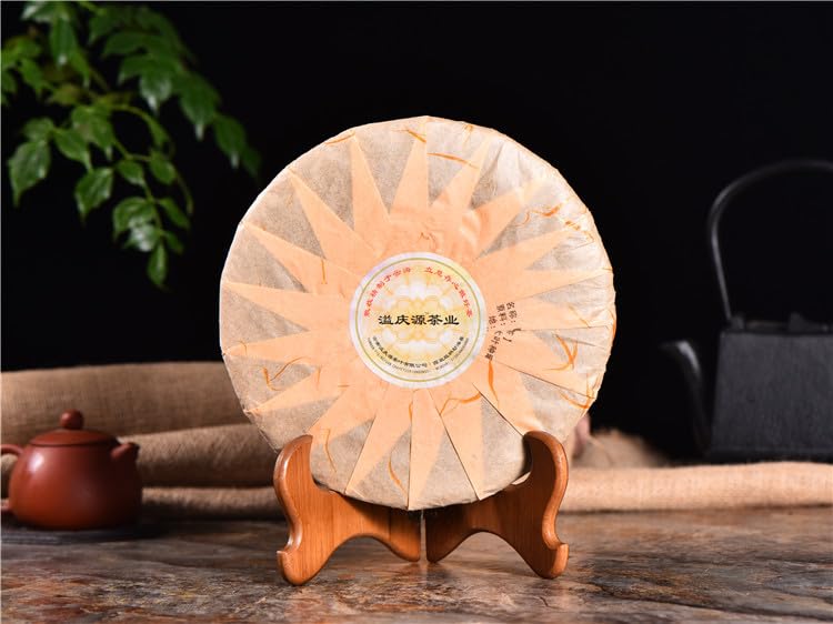 Natural Puerh Tea Cooked Tea Big Tree Puerh Ripe Tea 357g / 12.59oz Yunnan Qizi Cake Tea,Aged Aroma, Mellow and Smooth Flavour 大树普洱 醇品357克 云南七子饼茶