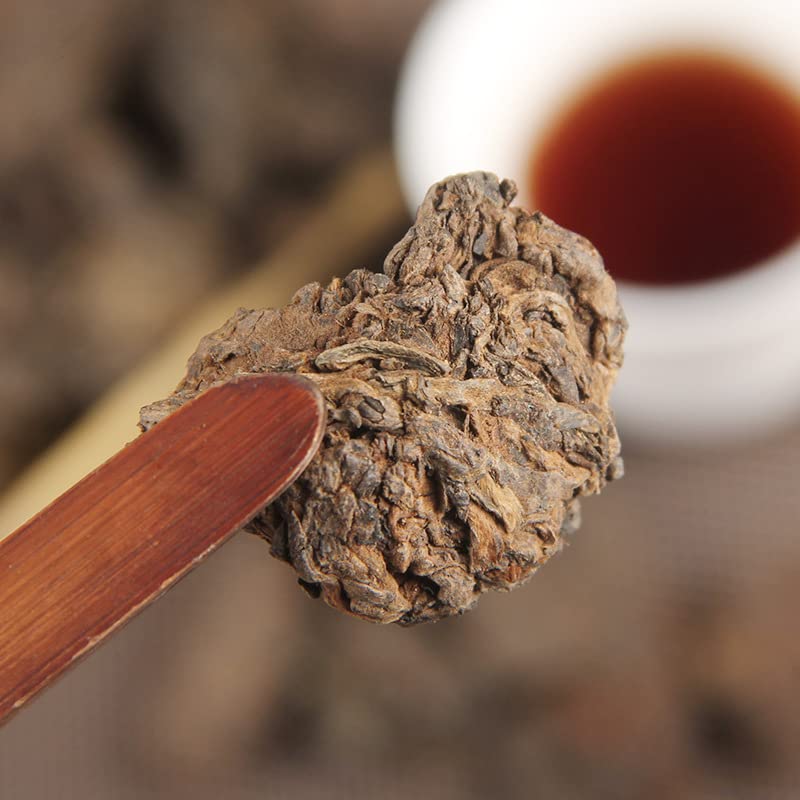 Yunnan Premium Pu-erh Tea 500g Cooked Tea Menghai Golden Bud laochatou Aged Fully Fermented Red Tea 云南普洱茶 熟茶 散 老茶 500g老茶头 勐海金芽小茶头