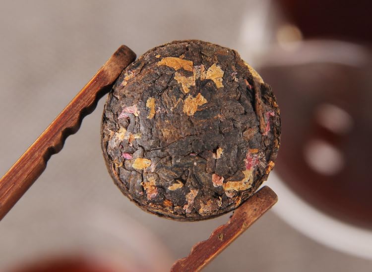 Natural and additive-free Yunnan Flower Tea Tuo Tea Peony Flower Puerh Ripe Tea Cooked tea Combination Herbal Tea Black Tea 花草茶茶牡丹普洱茶叶500g