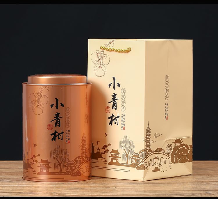 Guangdong Xinhui Puerh Small Green Citrus Tea Citrus Tea Puerh Ripe Tea Chen Pi Puerh Tangerine Puerh Tea 500g/ 17.63oz Cooked Tea陈皮普洱桔普茶500克罐装