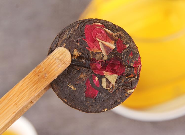 Natural and Additive-free Rose Black Tea Small Tuo Tea Cake Yunnan Dian Hong Tea Sweet Honey Rose Tea Small Jade Cake Flower 玫瑰红茶小沱茶饼云南滇红茶叶