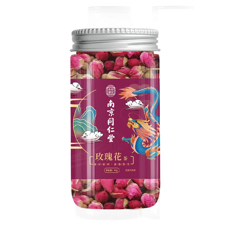 Natural Premium Rose Wellness Tea Herbal Tea R Non-GMO and Vegan-Sugar freeRose Bottle 1.58oz/45g Combination Flower Tea 玫瑰花养生茶重瓣玫瑰瓶装