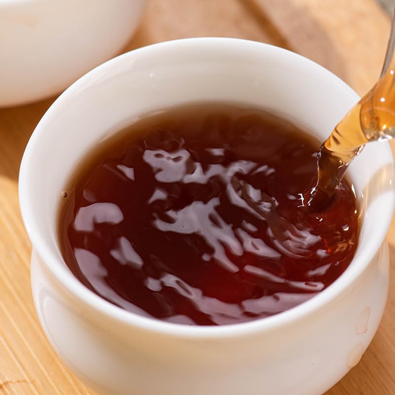 Yunnan Natural and Additive-free Puerh Tea Ripe Tea Aged Ripe Pulang Mountain Ancient Tree Tea Menghai Tea Qizi Cake 357g Yunnan Black Tea 云南普洱茶熟茶陈布熟普朗山古树茶勐海茶叶七子饼357g