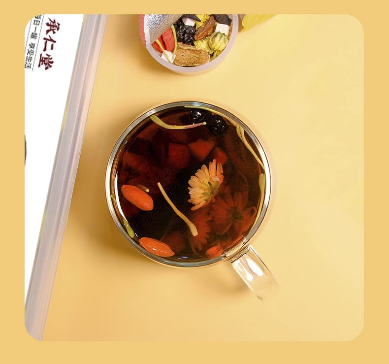 Herbal Tea, Chinese Wolfberry, Cassia Tea Small Cans of Flower Tea Health Tea Combination Chinese Tea 承仁堂 菊花枸杞决明子茶 30小罐装花茶