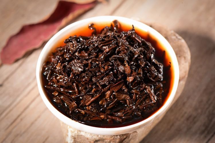 Premium Yunnan organic Puerh Tea 357g Puerh Gong ting Large Tree Ripe Tea Yunnan Renaissance Puerh Tea Aromatic and Flavorful Black Tea 云南普洱茶357g普洱宫廷大树熟茶 云海复兴号普洱茶