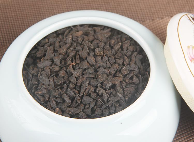 Yunnan Glutinous Fragrance Tea 500g Fossil Puerh Tea Glutinous Fossil Broken Silver Ripe Tea and Premium Gift Box Tea Set for Tea Lovers 糯米香碎银子熟茶和美礼盒装茶叶