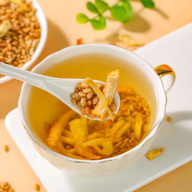 Chen Pi Ginger Rice Tea Premium 250g Stir Fried Ginger Rice Tea Infused with Shredded Ginger 8.81oz Rice Stir Fried Ginger Chinese Health 生姜丝大米炒熟姜丝米茶