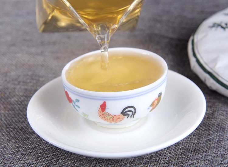 Natural Without Additives Puerh Tea Yunnan Old Tree Banzhang Pu'er Tea Raw Tea Premium Chenxiang Qizi Cake Raw Pu'er Tea Leaves Special Banzhang Old Tree 357g Green Tea 云南老树班章普洱茶生茶陈香七子饼生普洱茶