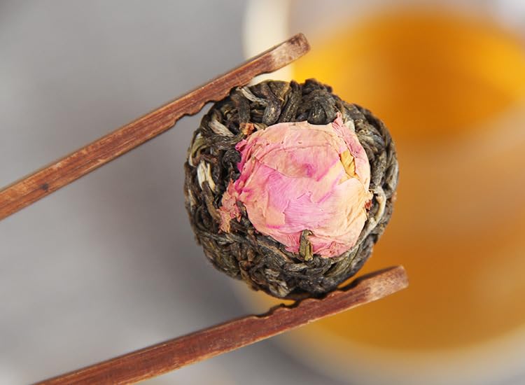 Premium Herbal Pu'er Rose Tea Dragon Pearl Pu'er Small Tuo Tea Ancient Tree Tea Pure Material Raw Tea Green Tea 手工花草普洱玫瑰花茶龙珠手工普洱小沱茶古树茶纯料生茶