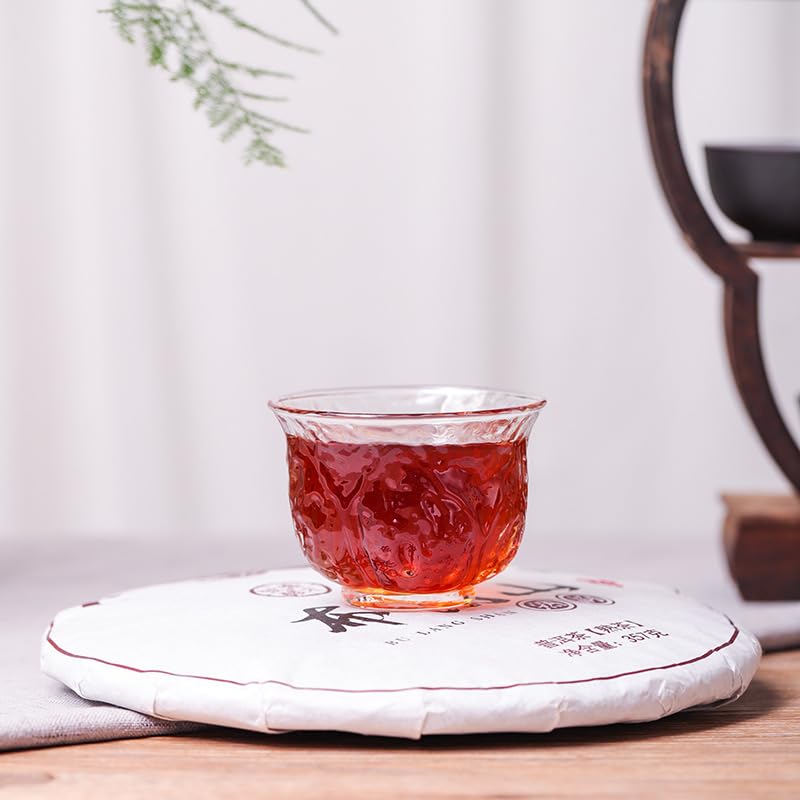 Yunnan Puerh Tea Brown Mountain Ripe Tea 357g Natural and Additive-free Qiaomu Qizi Cake Ripe Tea Aromatic and Flavorful Black Tea 云南普洱茶布朗山熟茶生态乔木七子饼熟茶