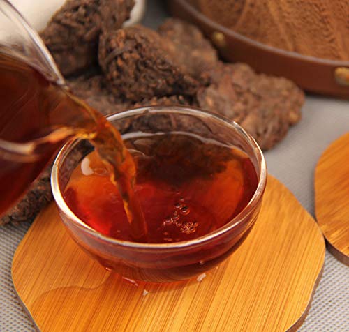 Natural and Additive-free Puerh Tea Golden Bud Old Tea Fermented Loose Yunnan Black Tea Natural Loose Tea Leaf Menghai Ripe Tea Cooked Tea 黑茶普洱茶500g陈年金芽 老茶头 自然沱 散茶叶 勐海熟茶