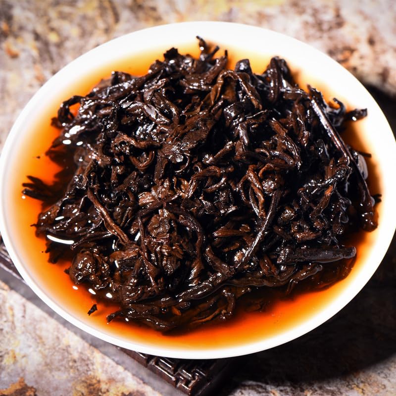 Yunnan Natural Puerh Tea Puerh Ripe Tea 200g Brown Tree Ripe Tea Qizi Cake Tea Aromatic and Flavorful Black Tea 云南普洱茶 普洱熟茶200g 金毫贡饼 布朗大树熟茶