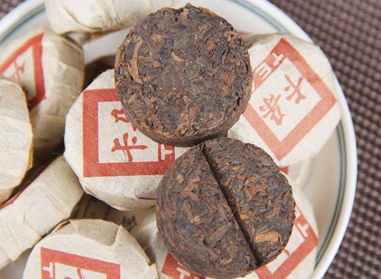 KaduoGolden Bud Puerh Tea Small Tuo Tea Cake 500g Yunnan Ripe Tea Small Lump Fragrance Black Tea Leaf Jade Cake Smooth and Mellow Ripe Tea 卡朵金芽普洱茶小沱茶饼云南熟茶小坨小粒装高香黑茶叶玉饼