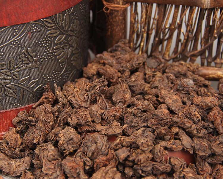 Premium Puerh Tea 500g Aged Golden Bud Laochatou Small Natural Tuo Loose Tea Leaf Menghai Ripe Tea Fermented Loose Yunnan Black Tea 陈年金芽老茶头 小号自然沱 勐海熟茶500g