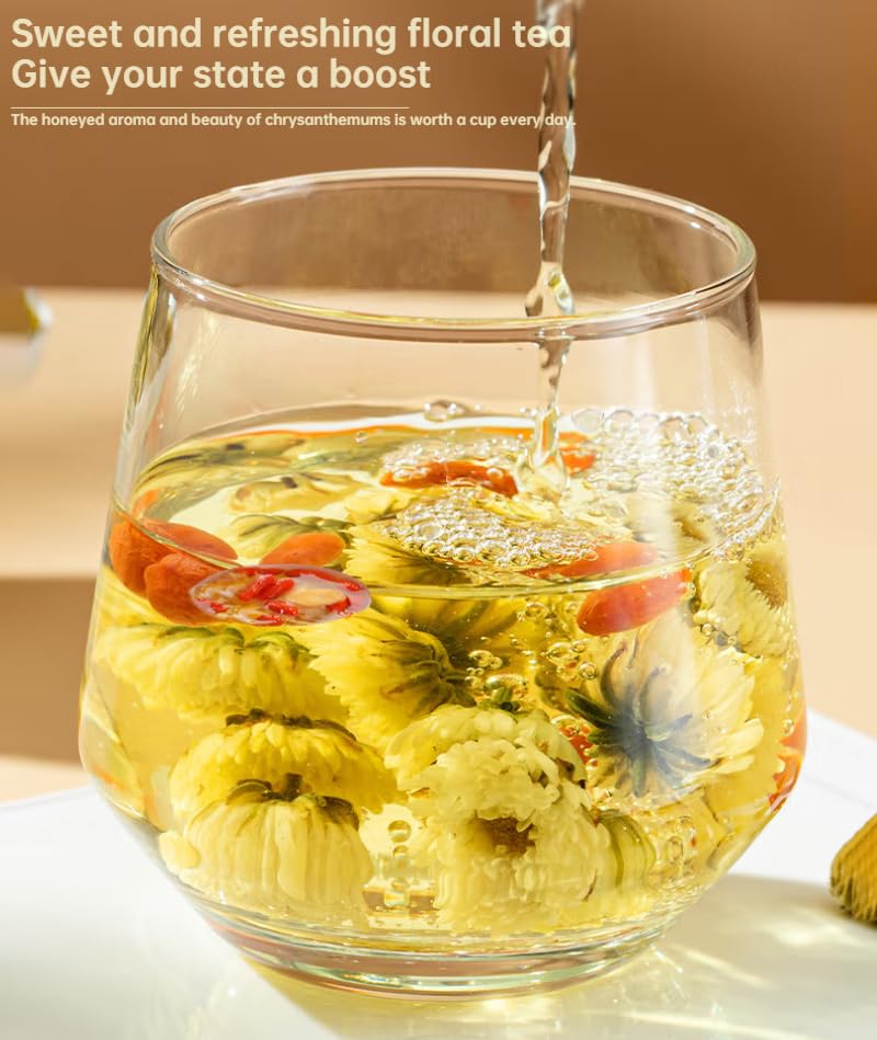 Tong Ren tang Dried Fresh Blooming Tea Flowers Chrysanthemum tea 30g/1.05oz Flowering Tea,Herbal tea, Natural Flower Tea Leaves & Edible Flowers 南京同仁堂菊花茶胎菊四季常备30克