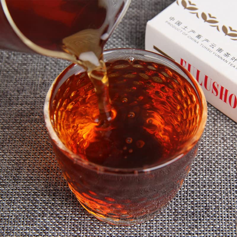 Yunnan Natural and Additive-free Puerh Tea Fulu Shouxi Tea Brick 100g Cooked Tea Taste Mellow Aroma Sweetness 云南普洱茶 2007年 中茶牌 中茶福禄寿喜 茶砖 100g 熟茶