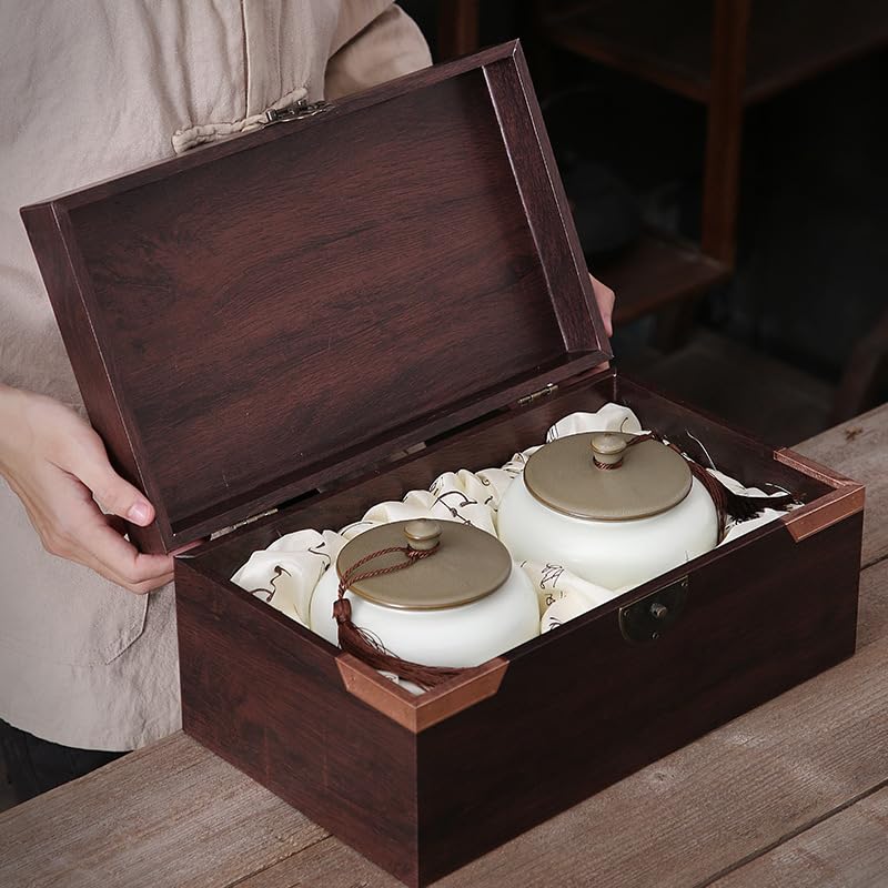 Premium Chinese Mingqian Biluo Tea High Mountain Yunwu Green Tea Wooden Box Tea Spring Tea 400g Tender Buds Ceramic Canned Biluochun 明前新茶碧螺春高山云雾绿茶春茶嫩芽陶瓷木盒装400g