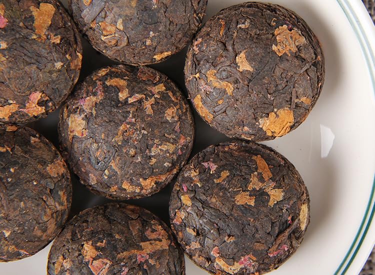 Natural and additive-free Yunnan Flower Tea Tuo Tea Peony Flower Puerh Ripe Tea Cooked tea Combination Herbal Tea Black Tea 花草茶茶牡丹普洱茶叶500g