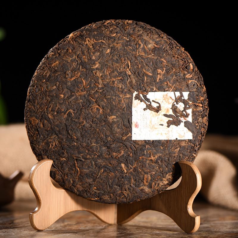 Premium Puer Ripe Tea Brown 357g/12.59oz Natural Without Additives Puerh Tea Cake Black tea for Daily Drink and Gift 印记黄 布朗357克普洱茶饼