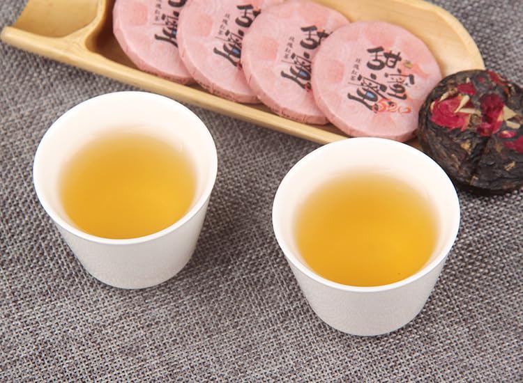 Natural and Additive-free Rose Black Tea Small Tuo Tea Cake Yunnan Dian Hong Tea Sweet Honey Rose Tea Small Jade Cake Flower 玫瑰红茶小沱茶饼云南滇红茶叶