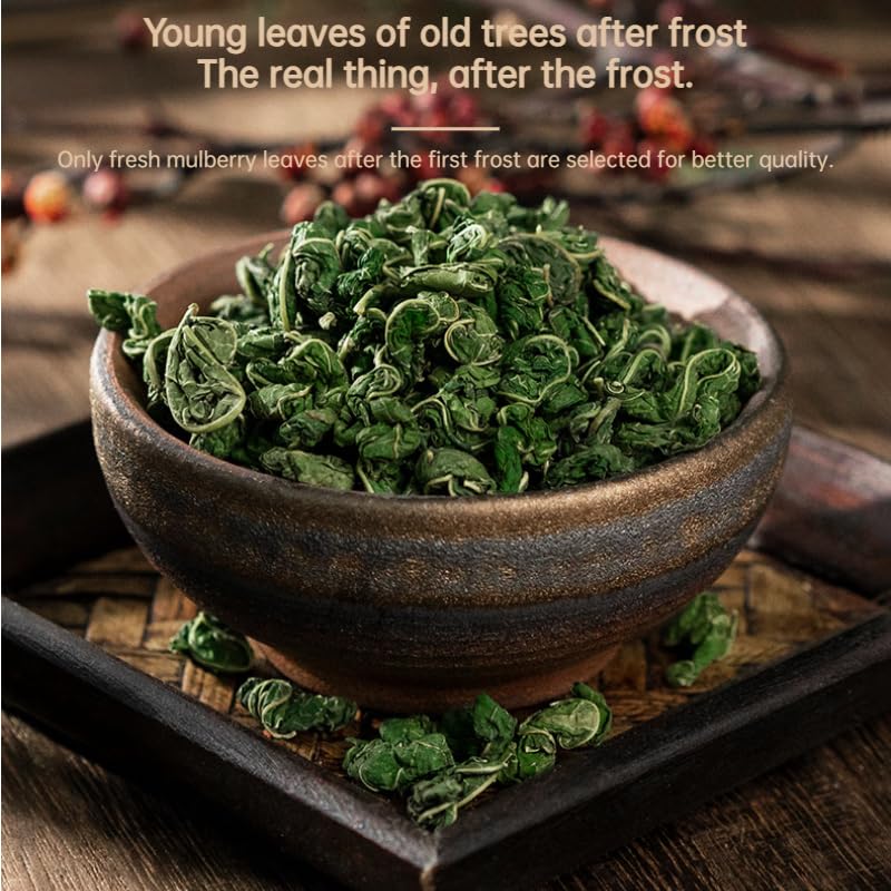 Tong Ren Tang Premium Mulberry Leaf Tea, 100g / 3.52oz Herbal Tea, Natural Sweet Mulberry Leaf Tea After Frost Natural Dry Herbs 南京同仁堂桑叶茶100克