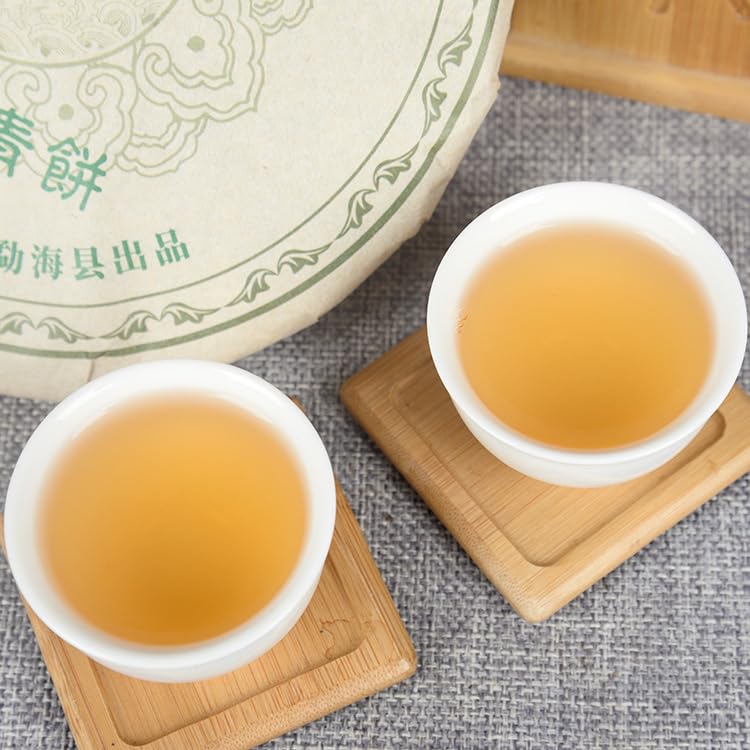 Premium Nannuo Mountain Ancient Tree Puerh Raw Tea Cake Sun-dried Yunnan Tea Puerh Green Cake 357g Additive-free Green Tea 南糯山古树普洱生茶饼 晒青云南茶叶普洱青饼357g