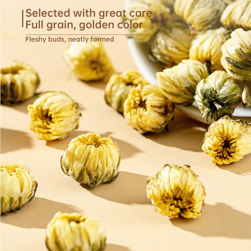 Tong Ren tang Dried Fresh Blooming Tea Flowers Chrysanthemum tea 30g/1.05oz Flowering Tea,Herbal tea, Natural Flower Tea Leaves & Edible Flowers 南京同仁堂菊花茶胎菊四季常备30克