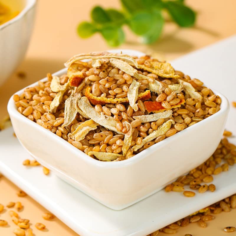 Chen Pi Ginger Rice Tea Premium 250g Stir Fried Ginger Rice Tea Infused with Shredded Ginger 8.81oz Rice Stir Fried Ginger Chinese Health 生姜丝大米炒熟姜丝米茶