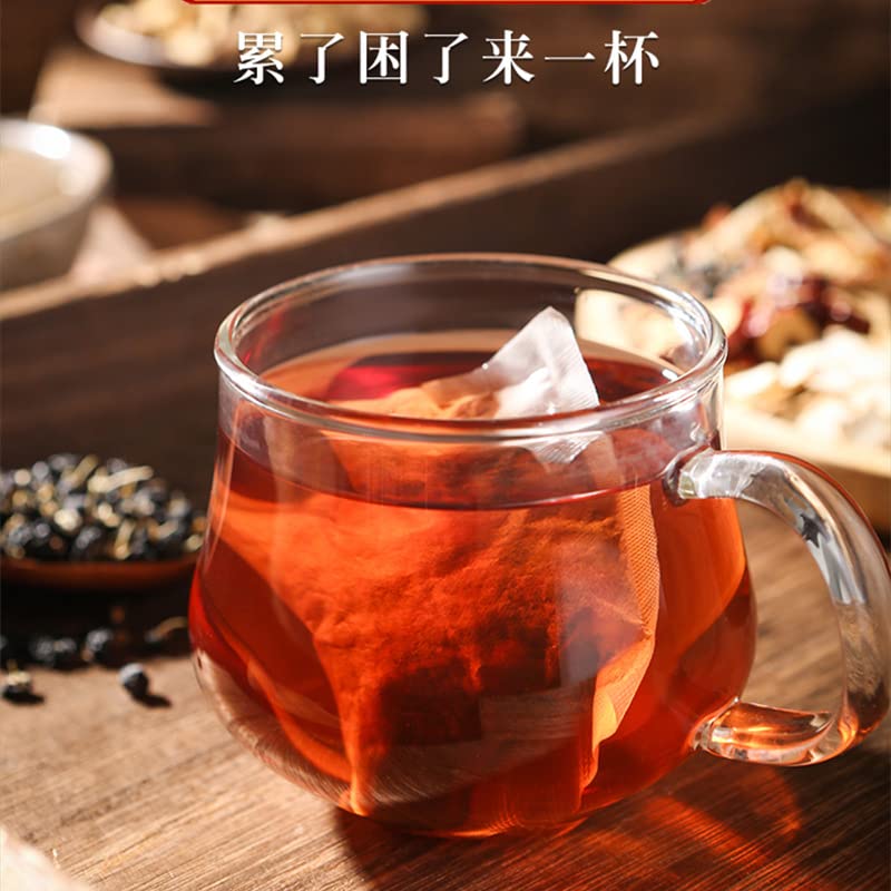 Beijing Tongrentang Ginseng and Wolfberry Tea 5.29oz Five Treasures Tea Men's Tea Wellness Tea Nine Treasures Tea Tea Bags Chinese Herbal Tea 北京同仁堂人参枸杞茶 五宝茶男人茶养生茶