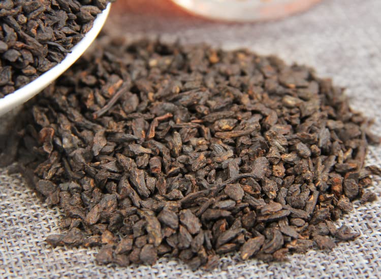 Organic Puerh Tea Ripe Tea Fossil Broken Silver Puerh Loose Tea 500g Gnocchi Tea Fossils Aged Fermented Yunnan Black Tea 普洱茶熟茶 碎银子普洱老茶头散茶500g 糯米香茶化石