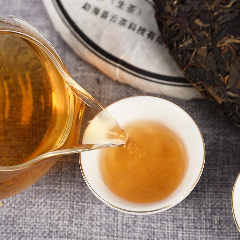 Premium Menghai Tea Raw Cake 357g Yunnan Raw Cake Puerh Tea Cake Healthy and Delicious Green Tea 357g巴达生饼云南生饼 普洱茶饼