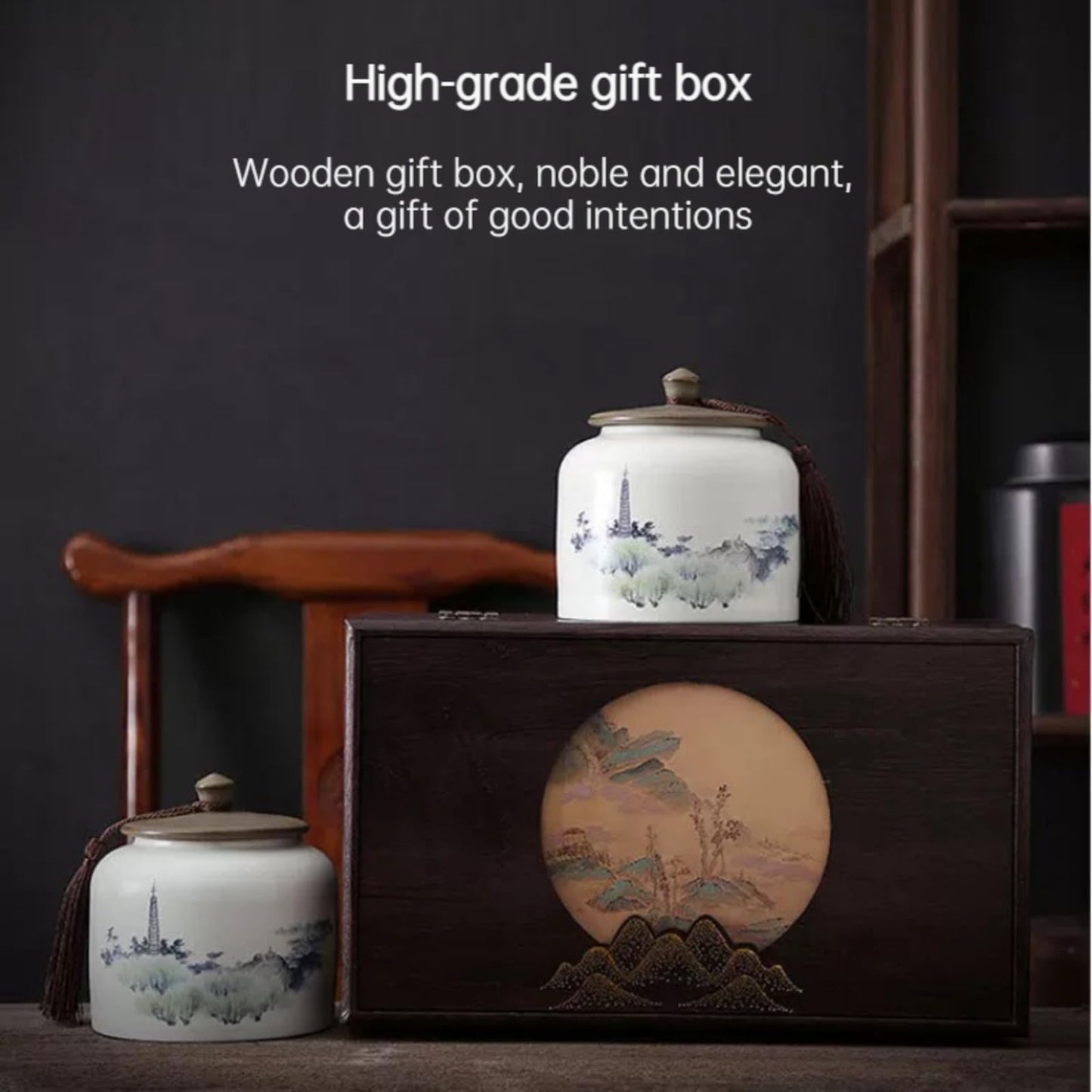 Premium Chinese Mingqian Biluo Tea High Mountain Yunwu Green Tea Wooden Box Tea Spring Tea 400g Tender Buds Ceramic Canned Biluochun 明前新茶碧螺春高山云雾绿茶春茶嫩芽陶瓷木盒装400g