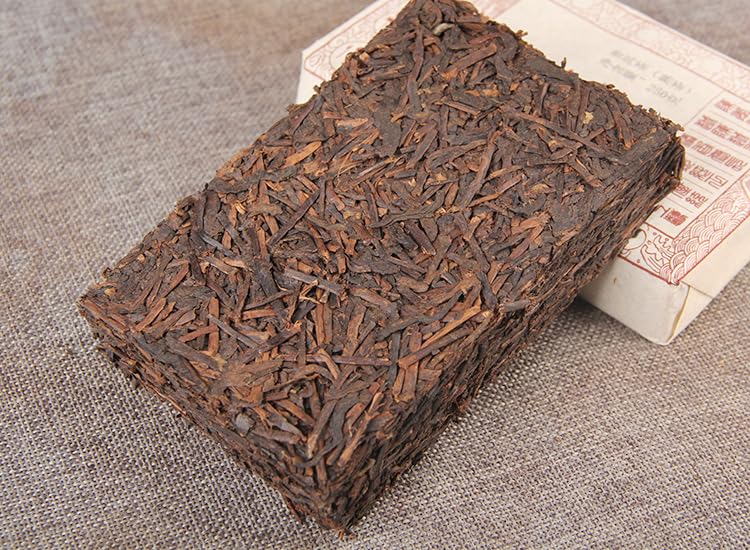 Pu-erh Tea Ripe Tea Brick 250g Cooked Tea The Beauty of Mellow Old Tree Original Leaf Brick Menghai Old Tea Stem Brick Aged Sweet and Mellow 普洱茶熟茶砖 至醇之美老树原叶砖250g 勐海陈年老茶梗砖