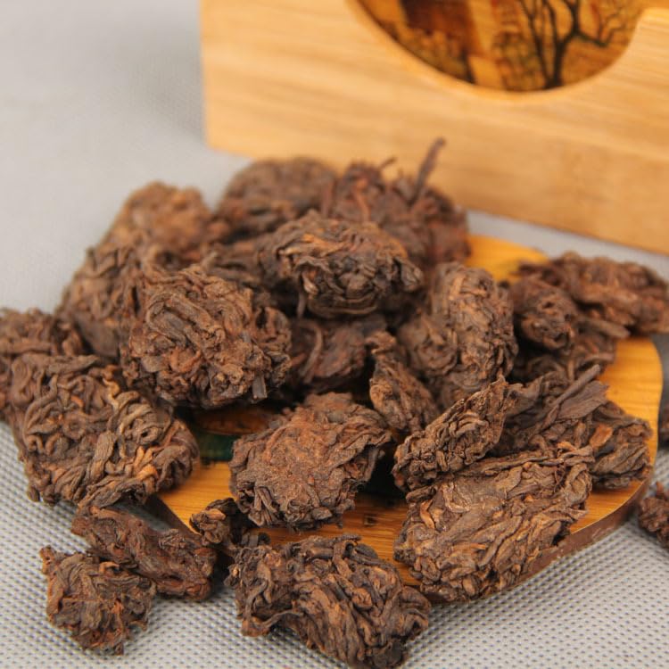 Natural and Additive-free Puerh Tea Golden Bud Old Tea Fermented Loose Yunnan Black Tea Natural Loose Tea Leaf Menghai Ripe Tea Cooked Tea 黑茶普洱茶500g陈年金芽 老茶头 自然沱 散茶叶 勐海熟茶