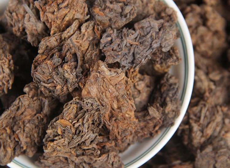 Yunnan Premium Pu-erh Tea 500g Cooked Tea Menghai Golden Bud laochatou Aged Fully Fermented Red Tea 云南普洱茶 熟茶 散 老茶 500g老茶头 勐海金芽小茶头