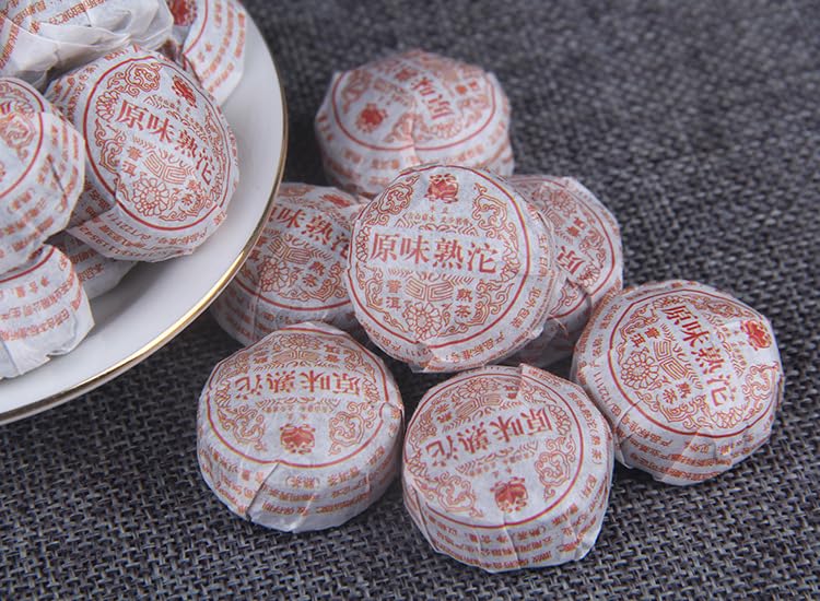 Yunnan Natural and additive-free Menghai Puerh Tea Cooked Tea Original Flavour Tuo Mini Tuo Black tea Original Flavour Mellow Tea Ripe tea 原味沱 迷你小沱原味醇香茶500g