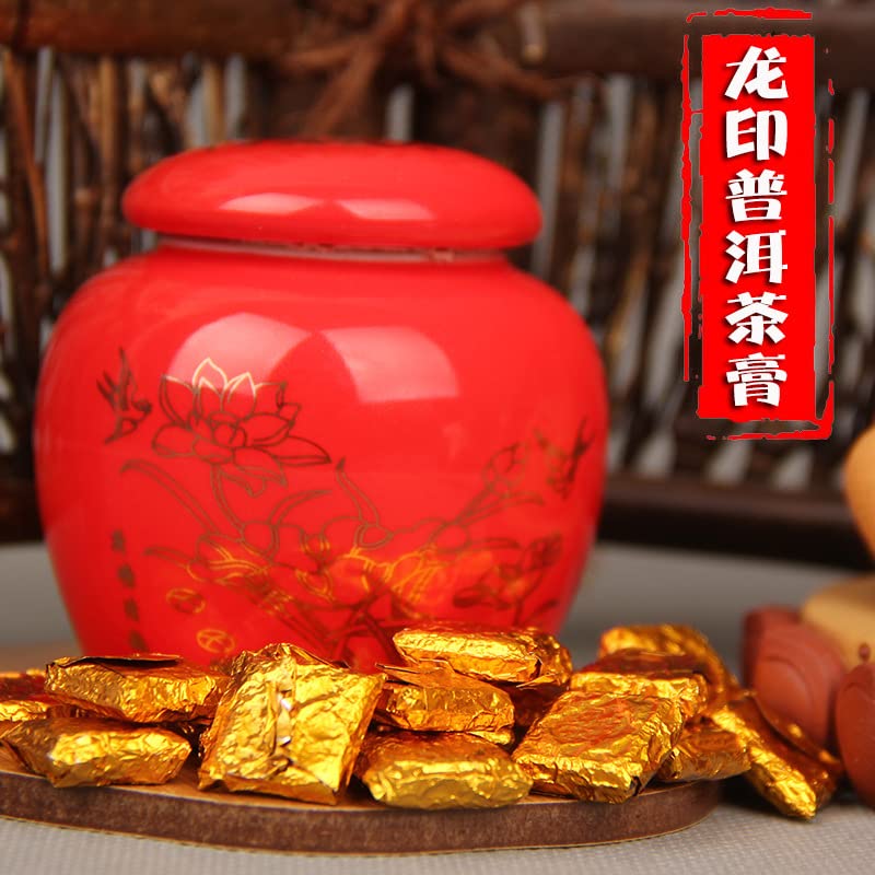 Yunnan Tea Gift Tea Puerh Tea Healthful Choice of Black Tea Longyin Tea Paste Ripe 40g Tin Extract Tea Gift for Family and Friends 云南茶叶 礼品茶 普洱茶龙印茶膏熟 40g罐装