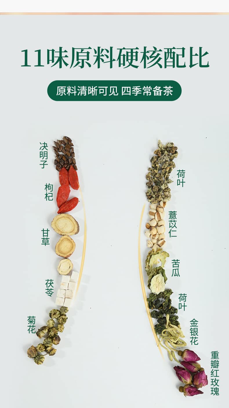 Lotus Leaf, Rose, Bitter Melon Tea Individually Packed Chinese Herbal Tea, Perfect for Any Time of The Day 荷叶玫瑰苦瓜小罐装花茶升级独立包装玫瑰花草茶