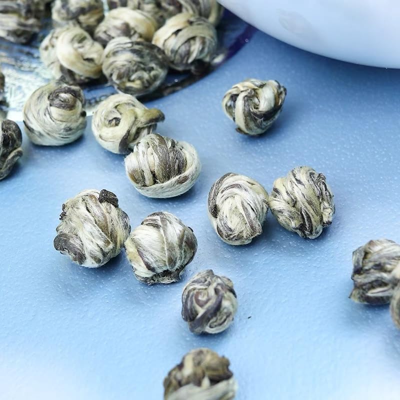 Jasmine Green Tea Premium Jasmine Longzhu Tea 500g(250g*2) Strong Flavoured Flower Tea Natural Chinese Tea 新茶福建茉莉花茶叶茉莉龙珠白毫茉莉工艺花茶凤珠绣球雪花珠绿茶