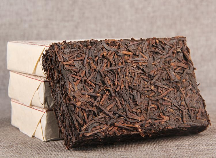 Pu-erh Tea Ripe Tea Brick 250g Cooked Tea The Beauty of Mellow Old Tree Original Leaf Brick Menghai Old Tea Stem Brick Aged Sweet and Mellow 普洱茶熟茶砖 至醇之美老树原叶砖250g 勐海陈年老茶梗砖