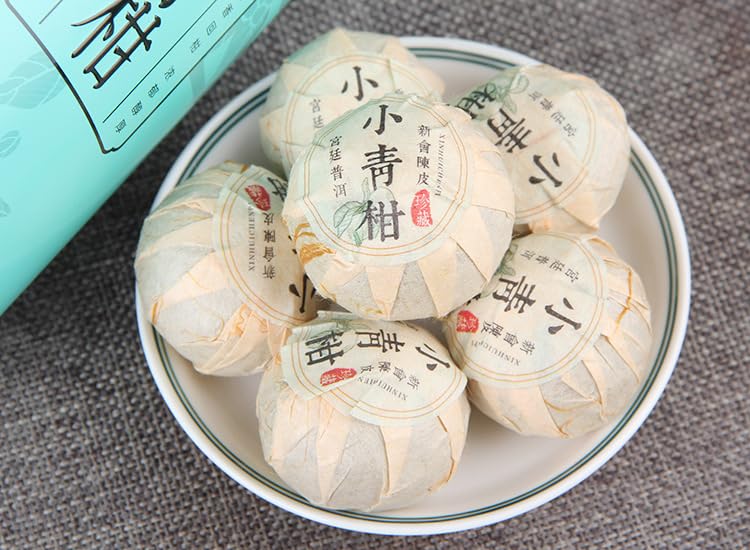 Delicate Tea Gift Xinhui Xiaoqingkan 500g Puerh Tea Tangerine Puerh Tea Green Citrus Puerh Tea Xinhui Chen Pi Ripe Tea Cooked tea 新会小青柑普洱茶桔普茶青柑普茶新会陈皮熟茶500g