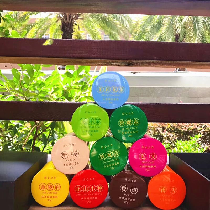 Chinese 10 Famous Tea 10 Small Cans Gift Box Black Tea, Green Tea, Oolong Tea, Puerh Tea and More 10 Kinds of Tea Combination 10小罐礼盒装红茶绿茶乌龙茶