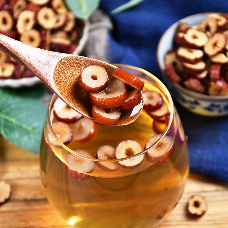 Dried Red Date Slices Herbal Tea 2.82oz Non-GMO and Vegan Red Date Slices Red Date In Water and Tea 80g Chinese Health 红枣片罐装无核红枣