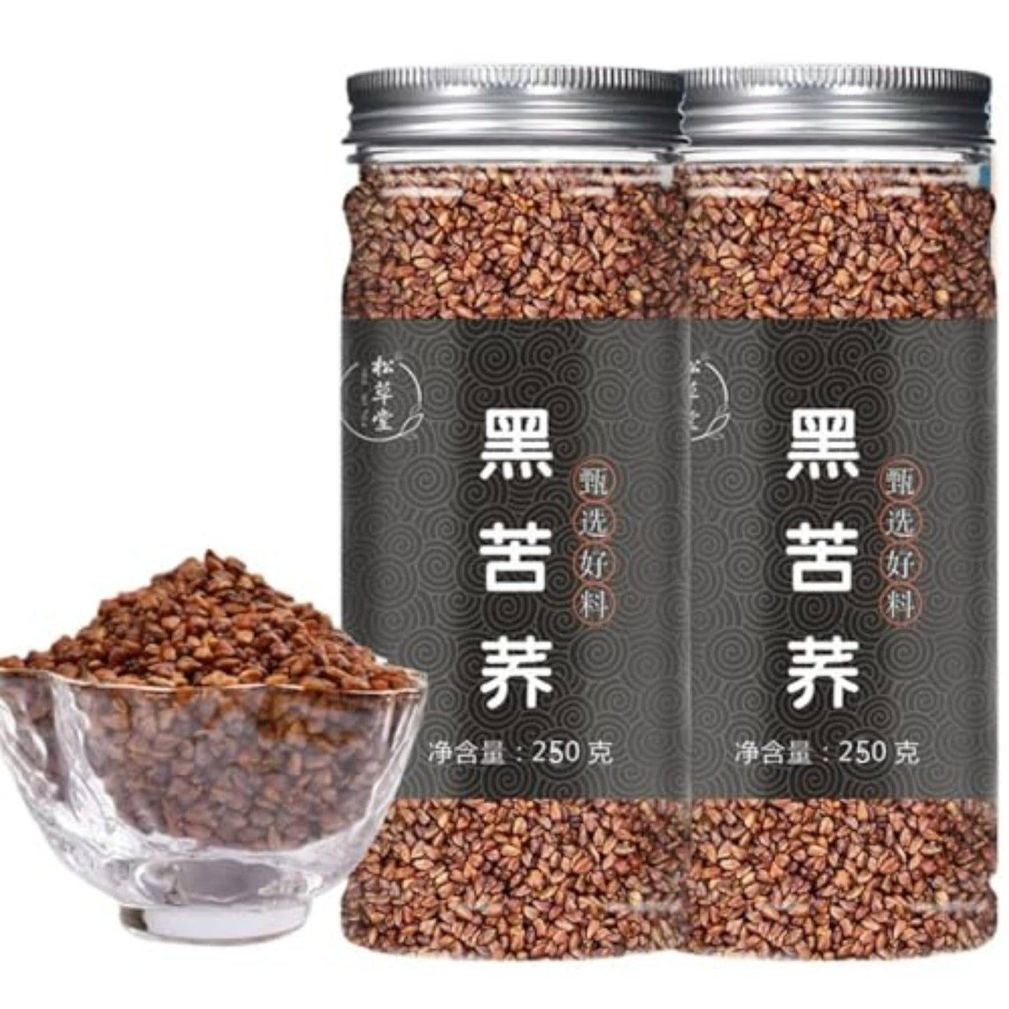 Black Buckwheat 250g Natural Premium Canned Whole Buckwheat Chinese Health Daliang Mountain Buckwheat Tea Hotel Tea 黑苦荞 全株苦荞